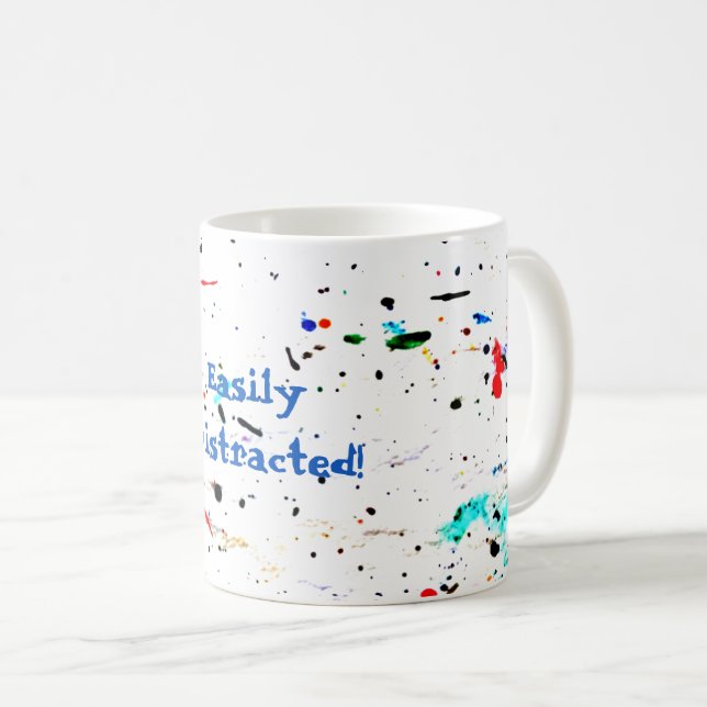 Abstract Art Paint Splashes Spotty Custom Coffee Mug (Front Right)