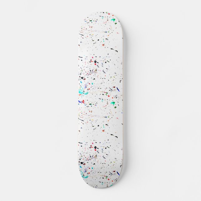 Abstract Art Paint Splashes Spotty Skateboard (Front)