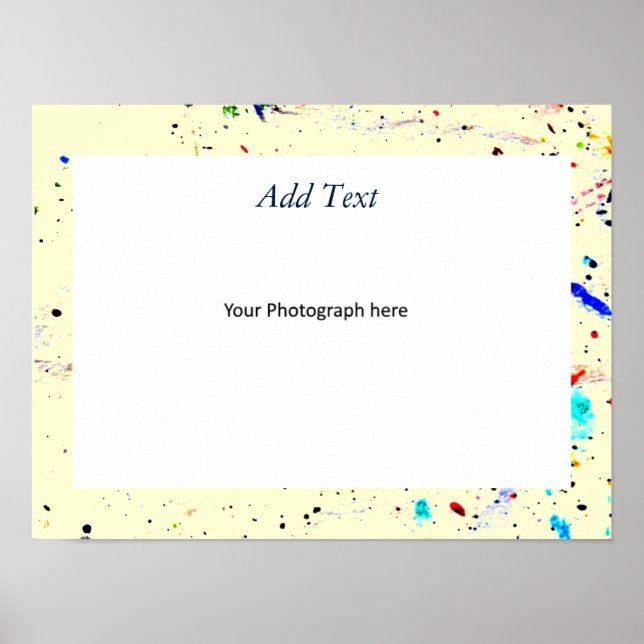 Abstract Art Paint Splashes Spotty Template Poster (Front)