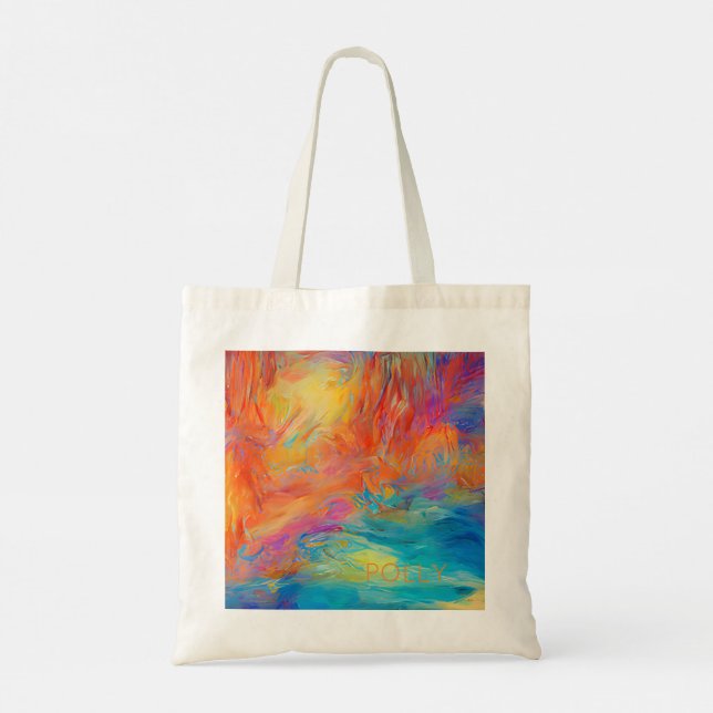Abstract Art Painting NAME Artist Modern Colourful Tote Bag (Back)
