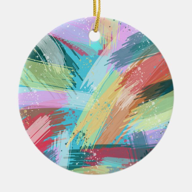 Abstract Art Pastel Ceramic Tree Decoration (Front)