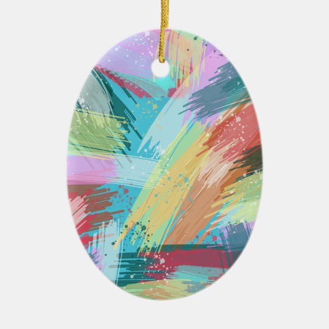 Abstract Art Pastel Ceramic Tree Decoration (Front)