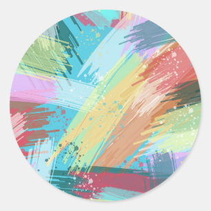 Abstract Art Pastel Classic Round Sticker