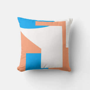 Abstract Art Pastel Coral Lavender Blue Cushion