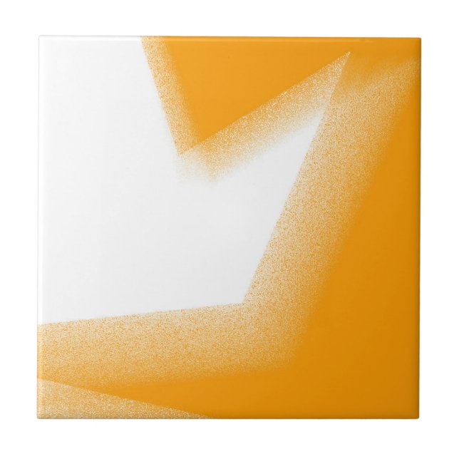 Abstract Art Pastel Orange White Tile (Front)