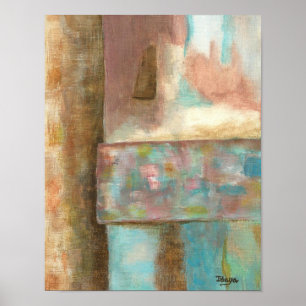 Abstract Art Pastel Painting Fantasy Castle Window Poster
