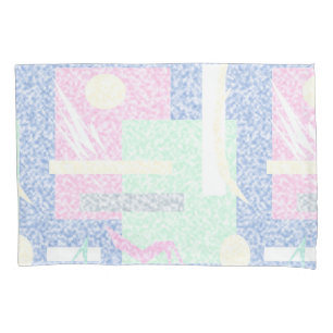 Abstract Art Pastel Theme Turquoise Pink Clouds Pillowcase