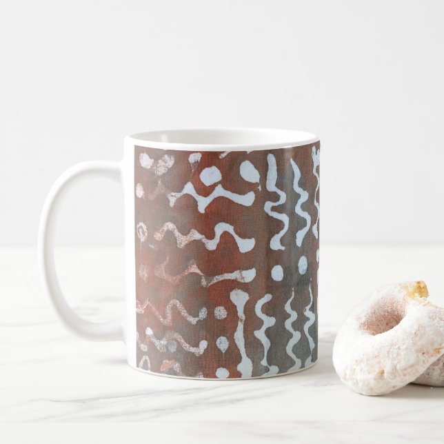 Abstract Art Pattern Batik Coffee Mug (With Donut)