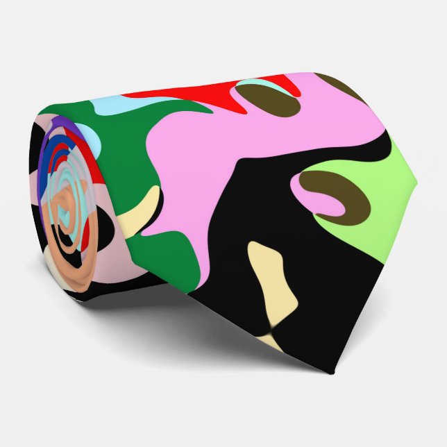 Abstract Art Pattern Design Tie (Rolled)