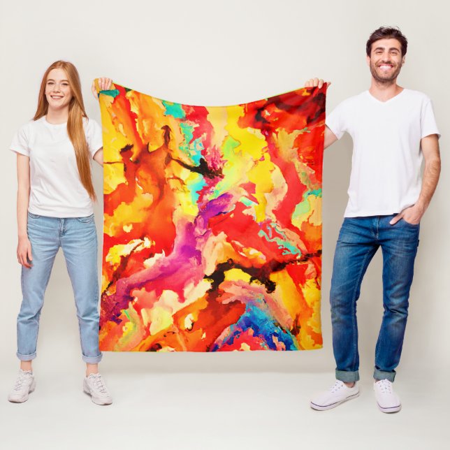 Abstract Art Pattern Fleece Blanket (In Situ)