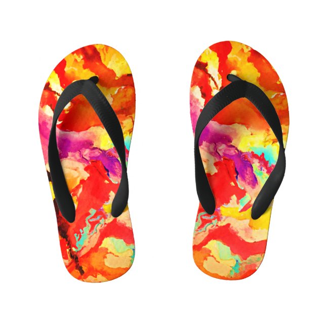 Abstract Art Pattern Kid's Jandals (Footbed)