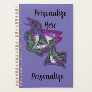 Abstract Art Periwinkle Purple Green Planner