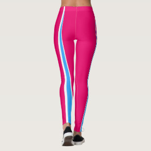 Abstract Art Pink Blue White Minimalism Leggings