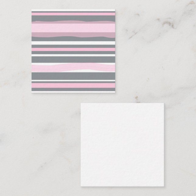 Abstract Art Pink Grey White Lines Enclosure Card (Front/Back)