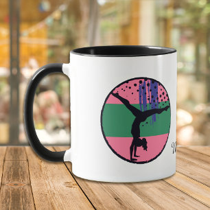 Abstract Art Pink Gymnast Personalised Mug