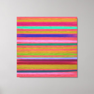 Abstract Art pink paint rainbow stripes Canvas Print