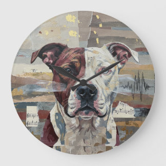 Abstract Art Pitbull Version 1 Large Clock