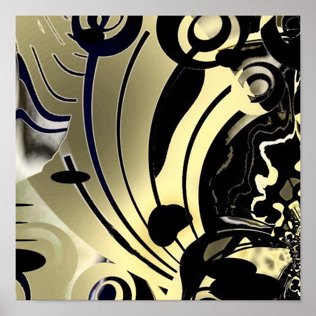 Abstract Art Poster Gold Night (Front)