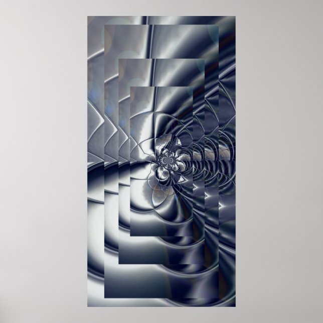 Abstract Art Poster Silver Plate Four (Front)