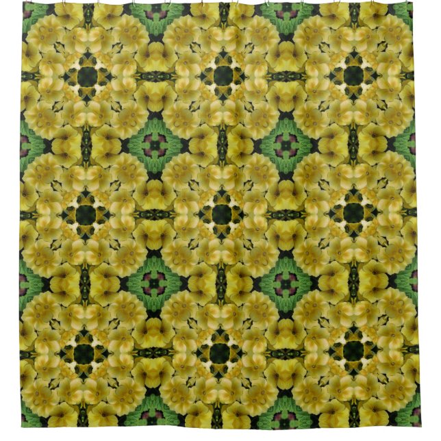 Abstract Art Primrose Flowers Nature  Shower Curtain (Front)