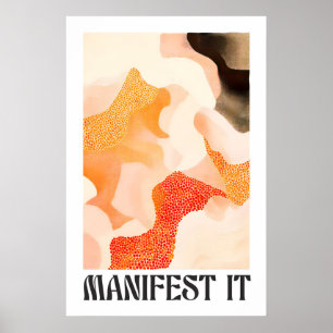 Abstract Art Print Earth Tone Waves, Motivational