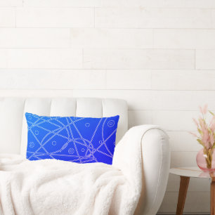 Abstract Art Purple Blue Line Circles Minimalism Lumbar Cushion