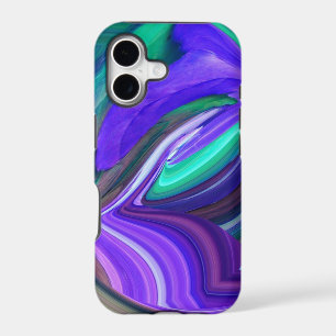 Abstract Art Purple N Teal Leaf