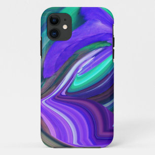 Abstract Art Purple N Teal Leaf Case-Mate iPhone Case