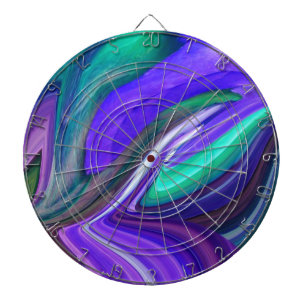Abstract Art Purple N Teal Leaf Dartboard