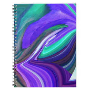 Abstract Art Purple N Teal Leaf Spiral Notebook