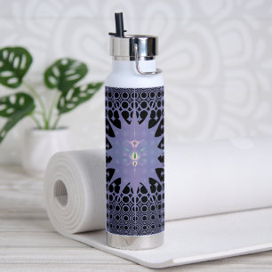 Abstract Art Purple Space Fractal Water Bottle