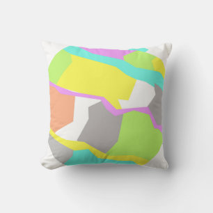 Abstract Art Purple Turquoise Cushion Throw Pillow