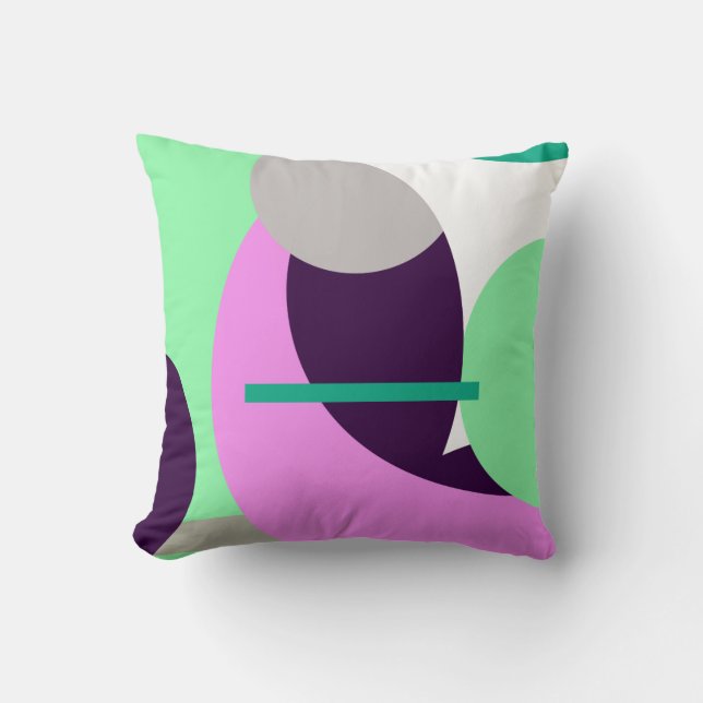 Abstract Art Purple Turquoise Cushion Throw Pillow (Front)