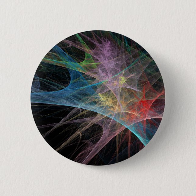 Abstract Art Rainbow Ice 6 Cm Round Badge (Front)