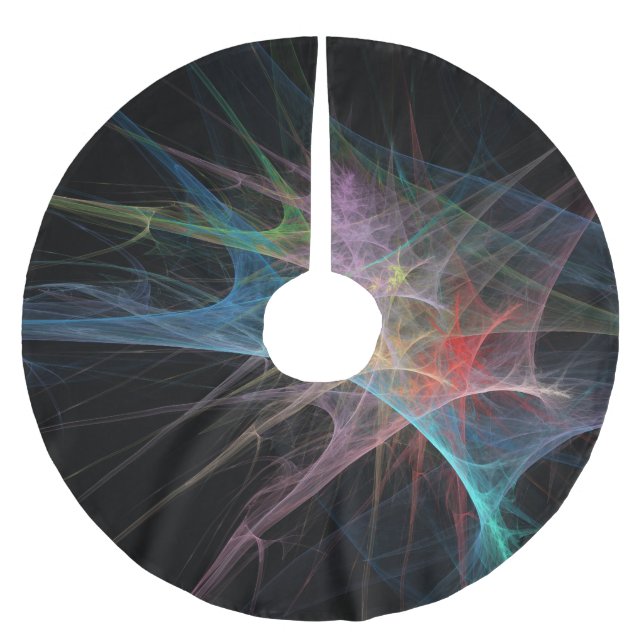 Abstract Art Rainbow Ice Brushed Polyester Tree Skirt (Front)