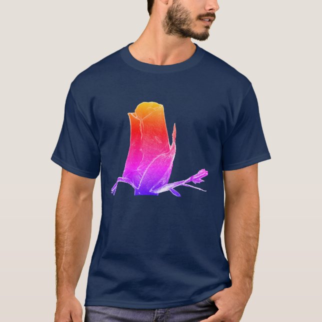 Abstract Art Rainbow Rosebud Flower Nature   T-Shirt (Front)