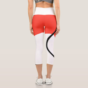 Abstract Art Red Black White Minimalism Capri Leggings