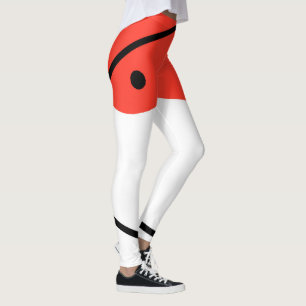 Abstract Art Red Black White Minimalism Leggings