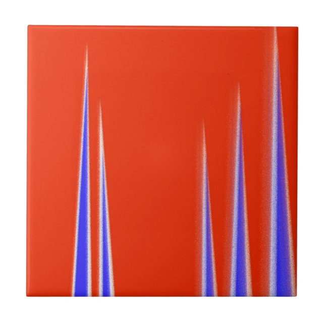 Abstract Art Red Blue White Minimalism Tile (Front)