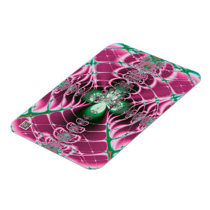 Abstract Art Red Flower Magnet
