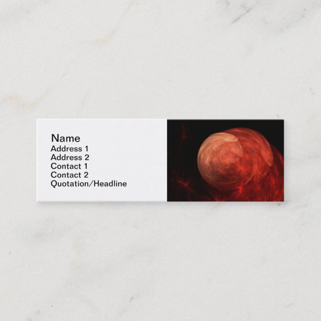 Abstract Art Red Galaxy Mini Business Card (Front)