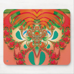 Abstract Art Red Owl Mouse Pad