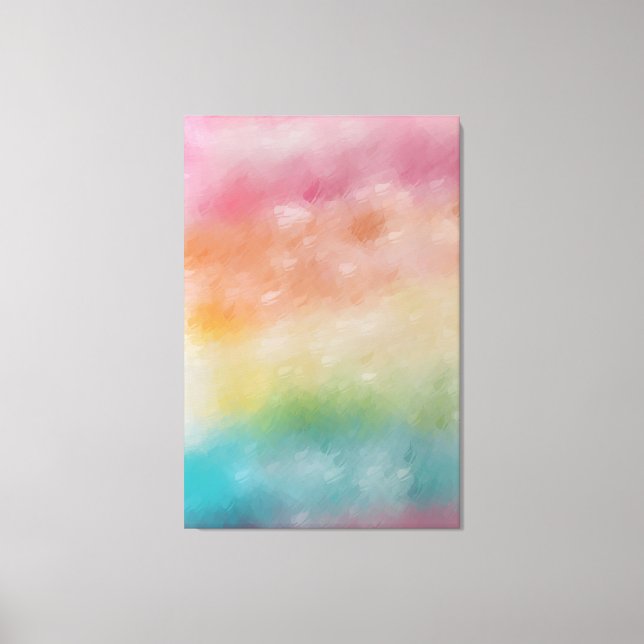Abstract Art Red Pink Blue Purple Colourful Modern Canvas Print (Front)