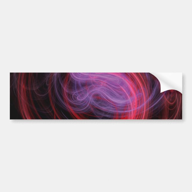 Abstract Art Red Wave Bumper Sticker (Front)