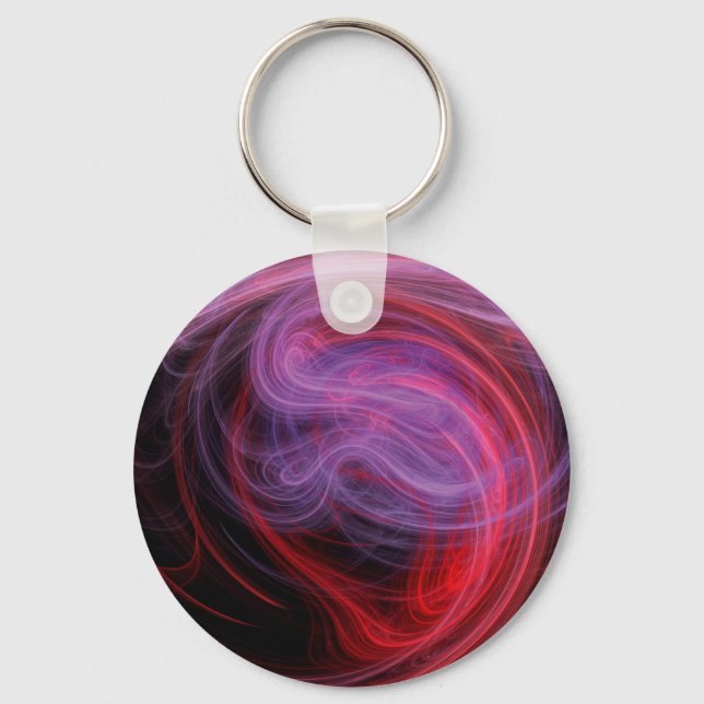 Abstract Art Red Wave Key Ring (Front)