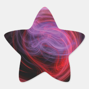 Abstract Art Red Wave Star Sticker