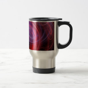 Abstract Art Red Wave Travel Mug