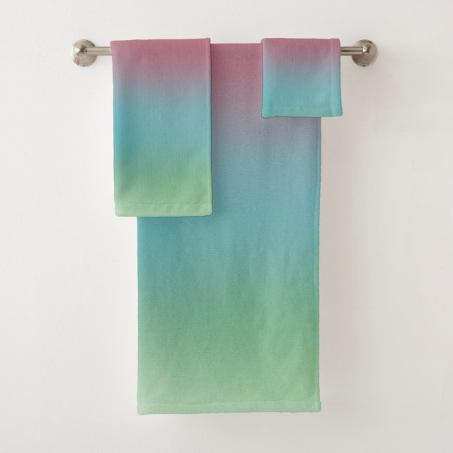 Abstract Art Red Yellow Blue Green Colours Templat Bath Towel Set (Insitu)