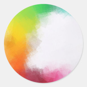 Abstract Art Red Yellow Orange Blue Green Pink Classic Round Sticker