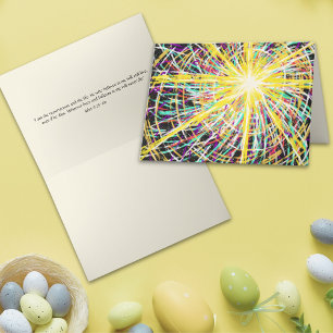 Abstract Art Resurrection Glory Easter Bible Verse Holiday Card
